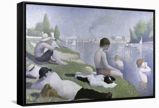 Bathers at Asnieres-Georges Seurat-Framed Stretched Canvas