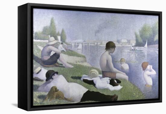 Bathers at Asnieres-Georges Seurat-Framed Stretched Canvas