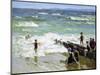 Bathers at Breakwater-Edward Henry Potthast-Mounted Giclee Print