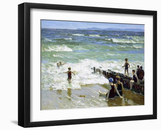 Bathers at Breakwater-Edward Henry Potthast-Framed Giclee Print