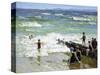 Bathers at Breakwater-Edward Henry Potthast-Stretched Canvas