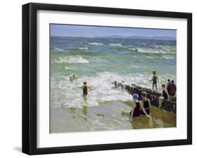 Bathers at Breakwater-Edward Henry Potthast-Framed Giclee Print