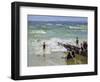 Bathers at Breakwater-Edward Henry Potthast-Framed Giclee Print