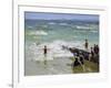 Bathers at Breakwater-Edward Henry Potthast-Framed Giclee Print