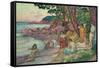 Bathers at Cap Benat, 1909-Théo van Rysselberghe-Framed Stretched Canvas