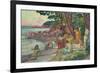 Bathers at Cap Benat, 1909-Théo van Rysselberghe-Framed Giclee Print