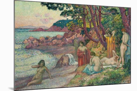 Bathers at Cap Benat, 1909-Théo van Rysselberghe-Mounted Giclee Print