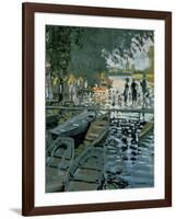 Bathers at La Grenouillere, 1869 (Detail)-Claude Monet-Framed Giclee Print