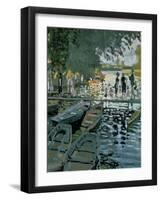 Bathers at La Grenouillere, 1869 (Detail)-Claude Monet-Framed Giclee Print