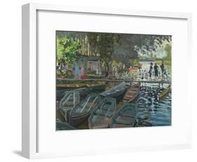 Bathers at La Grenouillere, 1869-Claude Monet-Framed Giclee Print