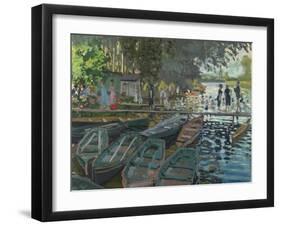 Bathers at La Grenouillere, 1869-Claude Monet-Framed Giclee Print