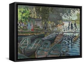 Bathers at La Grenouillere, 1869-Claude Monet-Framed Stretched Canvas