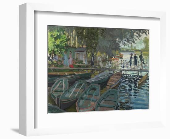 Bathers at La Grenouillere, 1869-Claude Monet-Framed Giclee Print