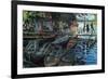 Bathers At La Grenoulli?-Claude Monet-Framed Premium Giclee Print
