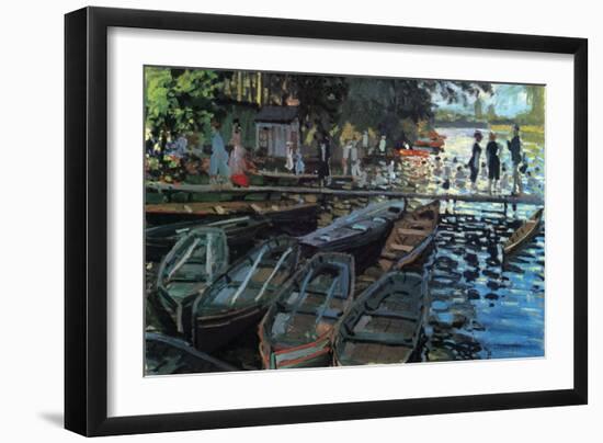 Bathers At La Grenoulli?-Claude Monet-Framed Art Print