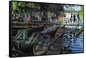 Bathers At La Grenoulli?-Claude Monet-Framed Stretched Canvas