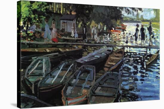 Bathers At La Grenoulli?-Claude Monet-Stretched Canvas