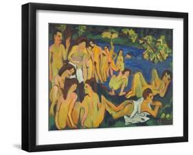 Bathers at Moritzburg-Ernst Ludwig Kirchner-Framed Giclee Print