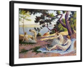 Bathers at Saint Tropez; Baigneuses a Saint-Tropez, 1892-Maximilien Luce-Framed Giclee Print