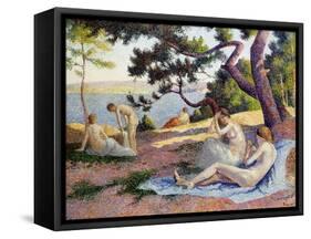 Bathers at Saint Tropez; Baigneuses a Saint-Tropez, 1892-Maximilien Luce-Framed Stretched Canvas