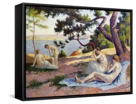 Bathers at Saint Tropez; Baigneuses a Saint-Tropez, 1892-Maximilien Luce-Framed Stretched Canvas