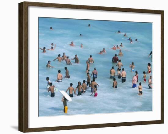 Bathers at Tamarama, Sydney, Australia-Robert Francis-Framed Photographic Print