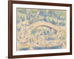 Bathers by a Bridge, 1900-06-Paul Cezanne-Framed Giclee Print