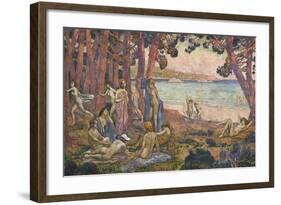 Bathers by the Sea; Baigneuses Au Bord De La Mer-Theo van Rysselberghe-Framed Giclee Print