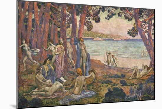 Bathers by the Sea; Baigneuses Au Bord De La Mer-Theo van Rysselberghe-Mounted Giclee Print