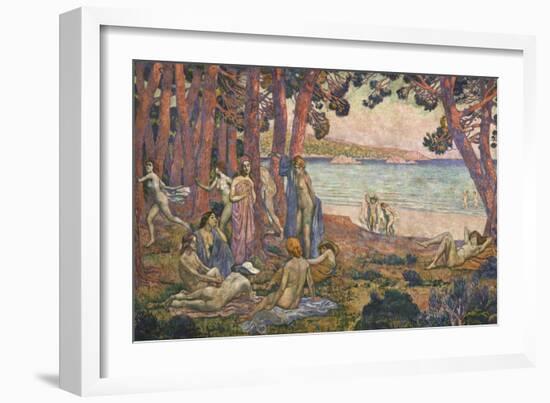Bathers by the Sea; Baigneuses Au Bord De La Mer-Theo van Rysselberghe-Framed Giclee Print