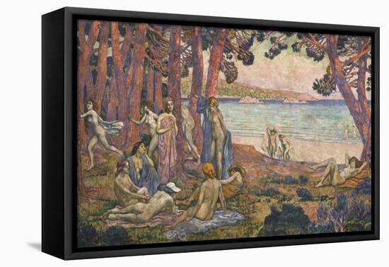 Bathers by the Sea; Baigneuses Au Bord De La Mer-Theo van Rysselberghe-Framed Stretched Canvas