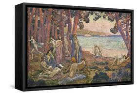 Bathers by the Sea; Baigneuses Au Bord De La Mer-Theo van Rysselberghe-Framed Stretched Canvas