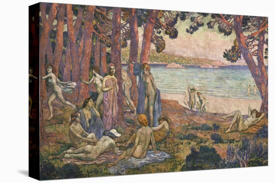 Bathers by the Sea; Baigneuses Au Bord De La Mer-Theo van Rysselberghe-Stretched Canvas