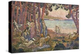 Bathers by the Sea; Baigneuses Au Bord De La Mer-Theo van Rysselberghe-Stretched Canvas