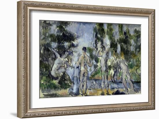 Bathers, c.1890-Paul Cézanne-Framed Giclee Print