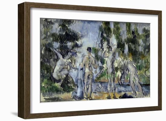 Bathers, c.1890-Paul Cézanne-Framed Giclee Print