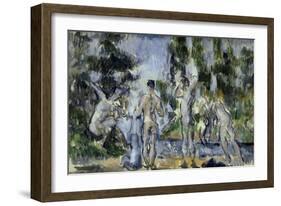 Bathers, c.1890-Paul Cézanne-Framed Giclee Print