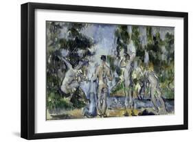 Bathers, c.1890-Paul Cézanne-Framed Giclee Print