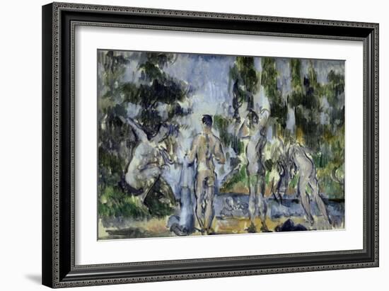 Bathers, c.1890-Paul Cézanne-Framed Giclee Print