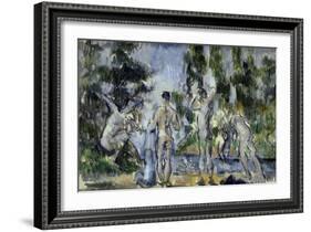 Bathers, c.1890-Paul Cézanne-Framed Giclee Print