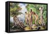 Bathers, c.1892-94-Paul Cézanne-Framed Stretched Canvas
