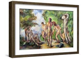 Bathers, c.1892-94-Paul Cézanne-Framed Giclee Print