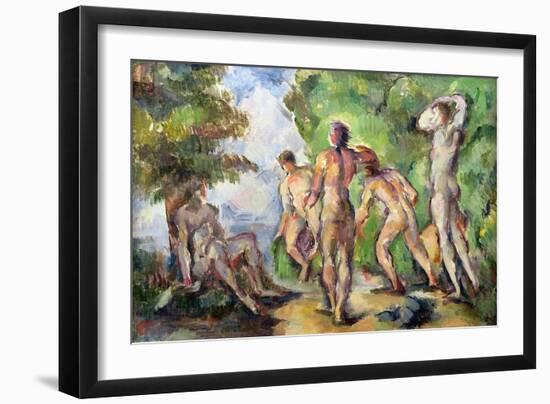 Bathers, c.1892-94-Paul Cézanne-Framed Giclee Print