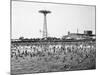 Bathers Enjoying Coney Island Beaches. Parachute Ride and Steeplechase Park Visible in the Rear-Margaret Bourke-White-Mounted Photographic Print