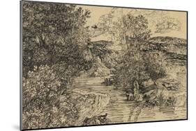 Bathers in a Brook-Rodolphe Bresdin-Mounted Giclee Print