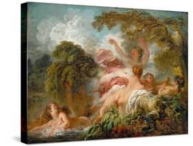 Bathers (Les Baigneuse)-Jean-Honoré Fragonard-Stretched Canvas