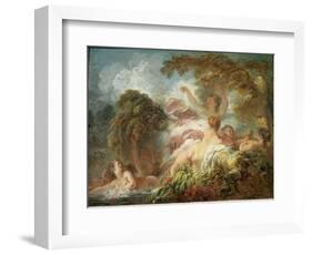 Bathers - Oil on Canvas, 18Th Century-Jean-Honore Fragonard-Framed Giclee Print