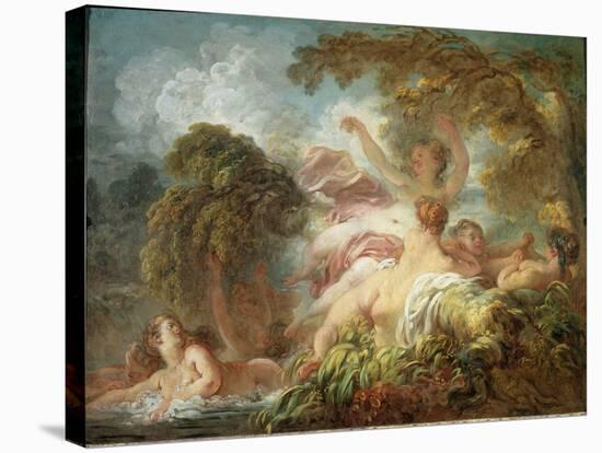 Bathers - Oil on Canvas, 18Th Century-Jean-Honore Fragonard-Stretched Canvas