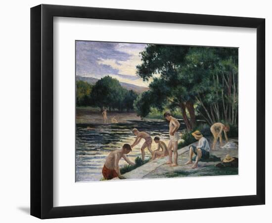 Bathers on the Banks of the Cure (Yonne)-Maximilien Luce-Framed Giclee Print