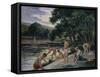 Bathers on the Banks of the Cure-Maximilien Luce-Framed Stretched Canvas